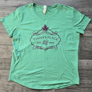 Anvil Women's T-Shirt in Green with Purple Print